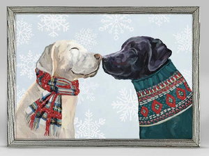 Kissing Pups Canvas
