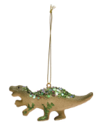 Load image into Gallery viewer, Dinosaur Ornament w/ Glitter
