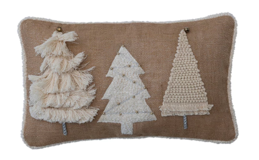 Embroidered Trees Pillow