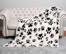 Load image into Gallery viewer, Paw Print Pattern Luxury Soft Throw Blanket
