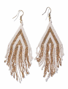 Haley Triangle Beaded Fringe Earrings