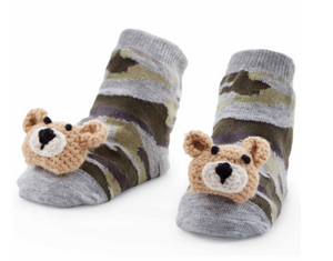 Rattle Camo Bear Baby Socks