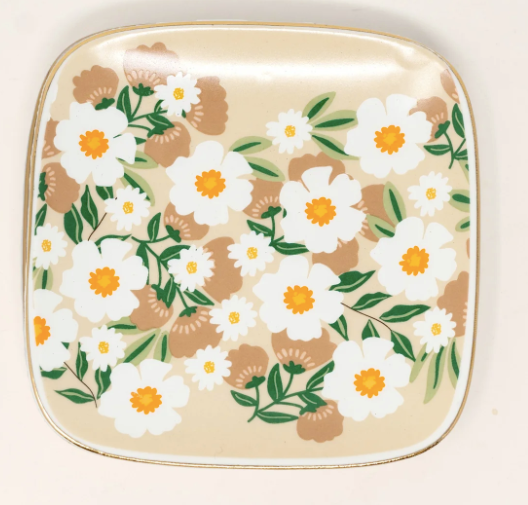 Flower Talk Ceramic Trinket Tray
