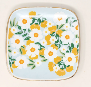 Flower Talk Ceramic Trinket Tray