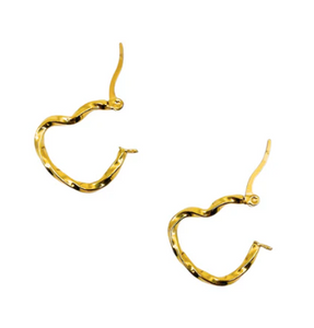 Curled Heart Gold Earrings