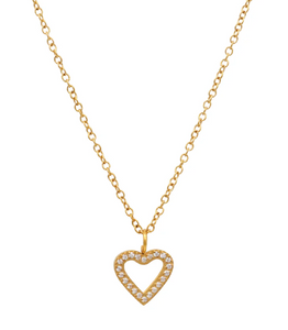 Dainty Gold Silhouette Heart Necklace