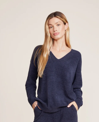 Barefoot Dreams CozyChic Ultra Lite V-Neck Hi-Low Pullover 