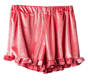 Velvet Ruffle Shorts