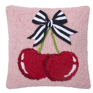 Cherries and Ribbon Hook Pillow