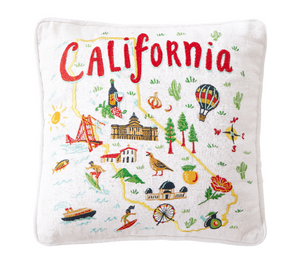 California Embroidered Pillow