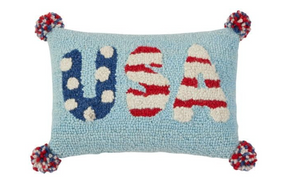 USA Pom Pom Pillow