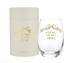 Load image into Gallery viewer, Wedding Gold Foil Stemless Wine Glass
