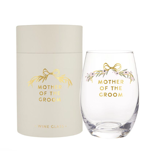 Wedding Gold Foil Stemless Wine Glass