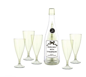 Acrylic Champagne Bottle + Glasses