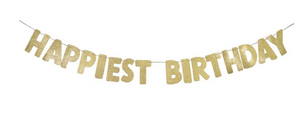 Paper Garland - Happiest Birthday - Gold