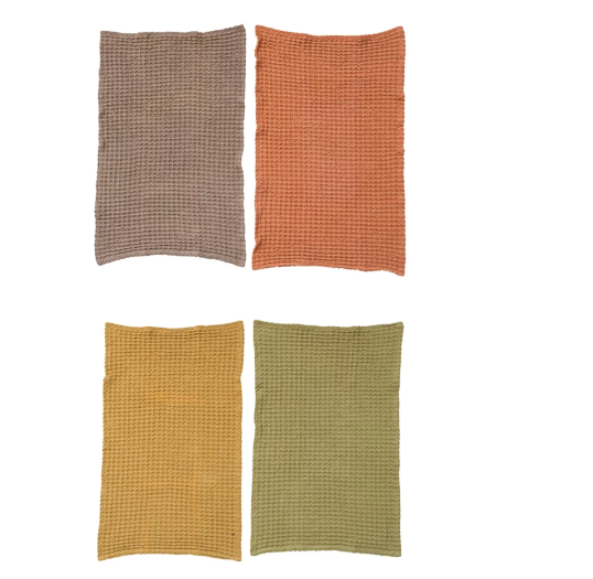 Oversized Stonewashed Cotton Waffle Weave Tea Towel