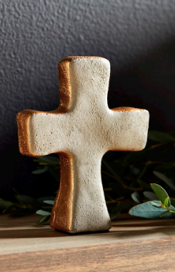 Gold Concrete Cross