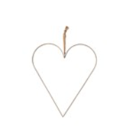 Hanging Metal Heart with Fabric Ribbon