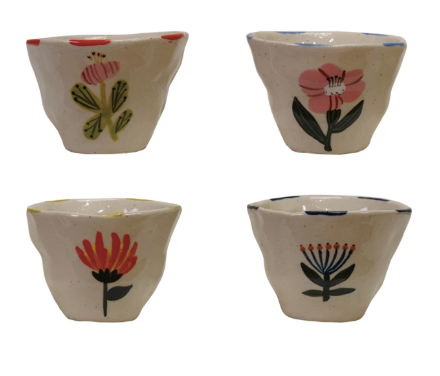 Hand-Painted Stoneware Cup/Bowl