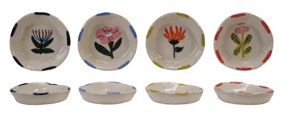 Hand-Painted Stoneware Dish