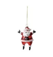Glass Santa Ornament
