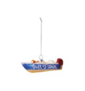 Glass Fishing Boat Ornament