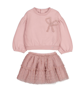 Pink Bow Tulle Skirt &Top
