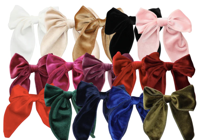 Drapey Velvet Long Tail Bow