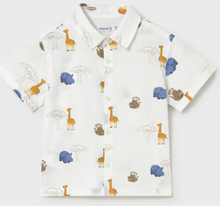 Load image into Gallery viewer, Safari Animals Baby Button Linen Dress Shirt
