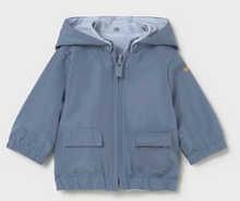 Load image into Gallery viewer, Pinstripe Blue Baby Boy Reversible Windbreaker Jacket
