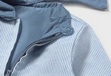Load image into Gallery viewer, Pinstripe Blue Baby Boy Reversible Windbreaker Jacket
