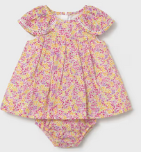 Load image into Gallery viewer, Floral Pink Baby Girl Dress with Bloomer Pants
