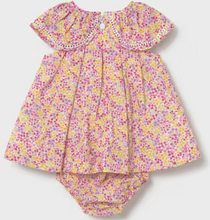 Load image into Gallery viewer, Floral Pink Baby Girl Dress with Bloomer Pants

