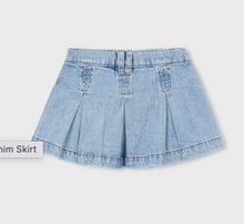 Load image into Gallery viewer, Girls Pleated Denim Skirt
