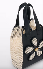 Load image into Gallery viewer, Raffia bag with flower detail

