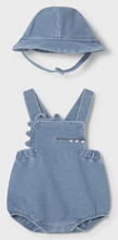 Load image into Gallery viewer, Baby Boy Blue Dragon One-Piece Overalls with Bucket Hat Set

