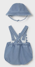 Load image into Gallery viewer, Baby Boy Blue Dragon One-Piece Overalls with Bucket Hat Set
