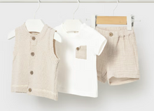 Load image into Gallery viewer, Baby Boy 3-Piece Linen Short Set
