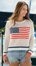Load image into Gallery viewer, American Flag Mesh Summer Sweater
