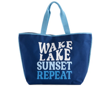 Load image into Gallery viewer, Wake, Lake, Sunset, Repeat Tote
