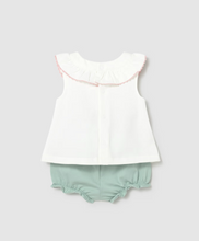 Load image into Gallery viewer, White Flower Shirt and Bloomers Set
