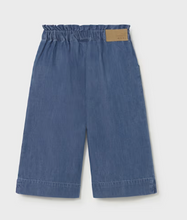 Load image into Gallery viewer, Blue Lightweight Denim Flowy Long Baby Girl Pants by Mayoral
