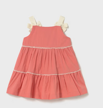 Load image into Gallery viewer, Coral Linen Baby Bow-Strap Girl Summer Dress Mayoral
