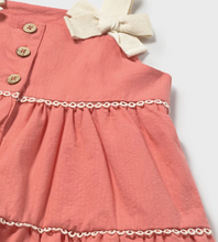 Load image into Gallery viewer, Coral Linen Baby Bow-Strap Girl Summer Dress Mayoral
