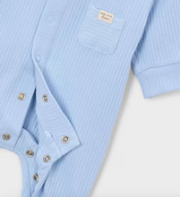 Load image into Gallery viewer, "Welcome to the Family" Goose Blue Baby Boy Onesie by Mayoral
