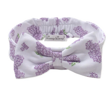 Load image into Gallery viewer, Lilac Purple Floral Printed Cotton Baby Girl Headband by Kissy Kissy

