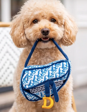 Load image into Gallery viewer, Royal Blue &amp; White Dogior Saddle Bag Dog Toy by Haute Diggity Dog
