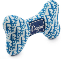 Load image into Gallery viewer, Royal Blue &amp; White Dogior Dog Bone Toy by Haute Diggity Dog
