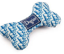 Load image into Gallery viewer, Royal Blue &amp; White Dogior Dog Bone Toy by Haute Diggity Dog
