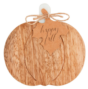 Wood & Marble Pumpkin Coaster Set